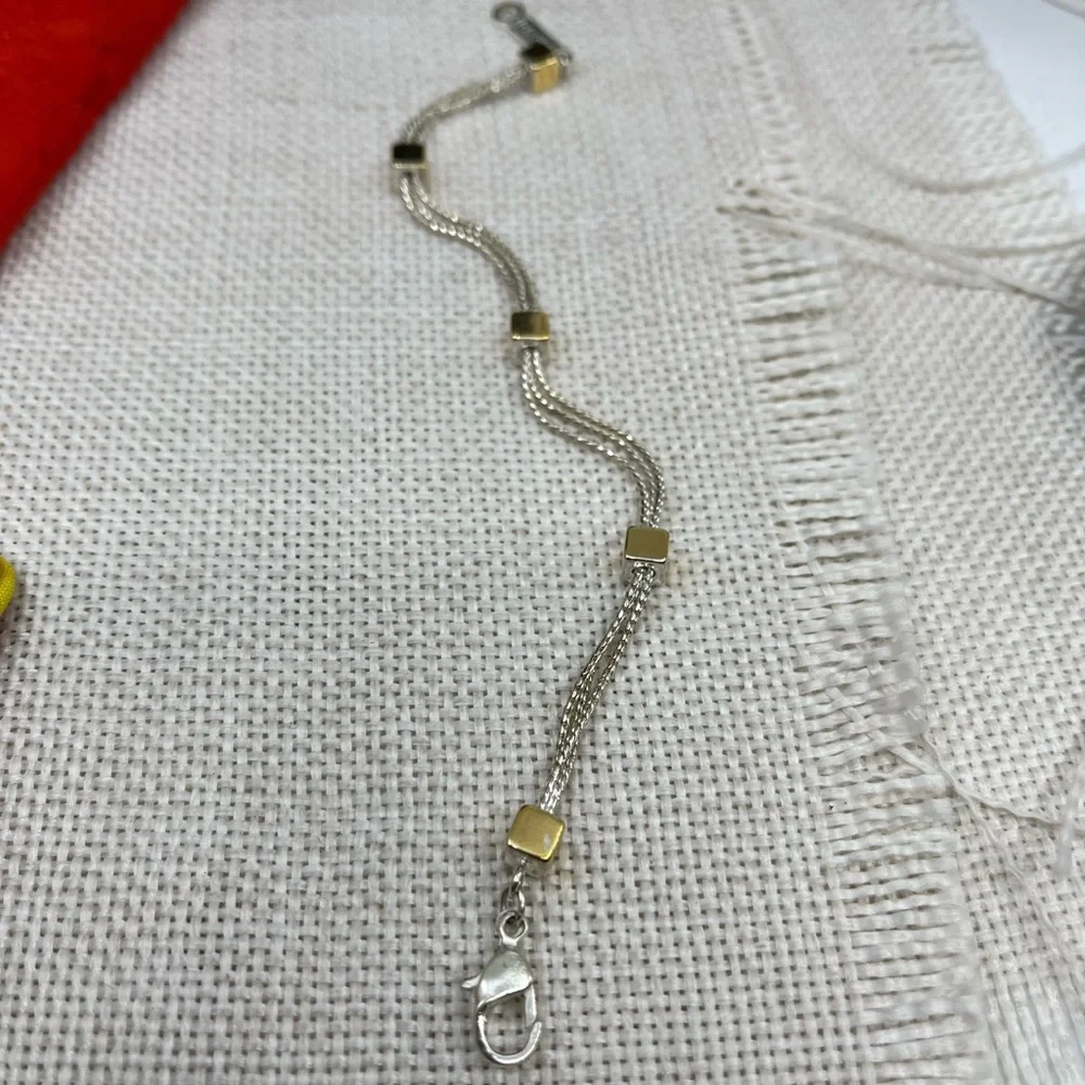 Vintage Napier Triple-Strand Gold & Silver Tone Bracelet – 7.5" - Picture 14 of 16